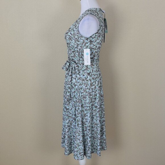Leota Finnley Faux Wrap Bird Crane Dress S NEW - Picture 4 of 8